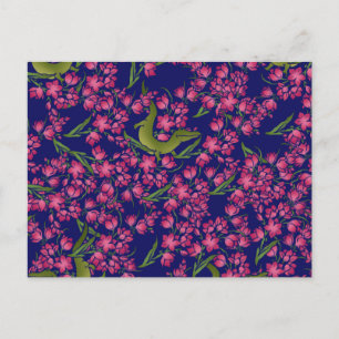 Floral Alligator Gator Girl Flowers Alligators Postcard