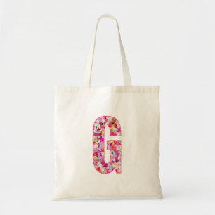 Floral Alphabet Letter G Tote Bag