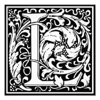 Floral Alphabet Monogram Letter L Photo Print