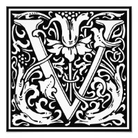 Floral Alphabet Monogram Letter V Photo Print