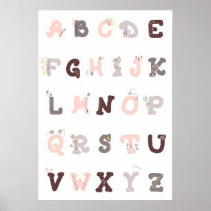 Floral Alphabet Nursery Printable Wall Art Decor