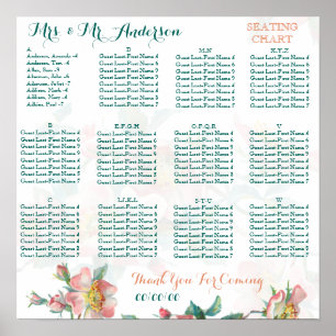Floral Alphabetical seating chart