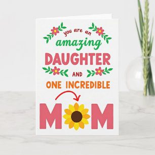 Floral Amazing Daughter Mom Card
