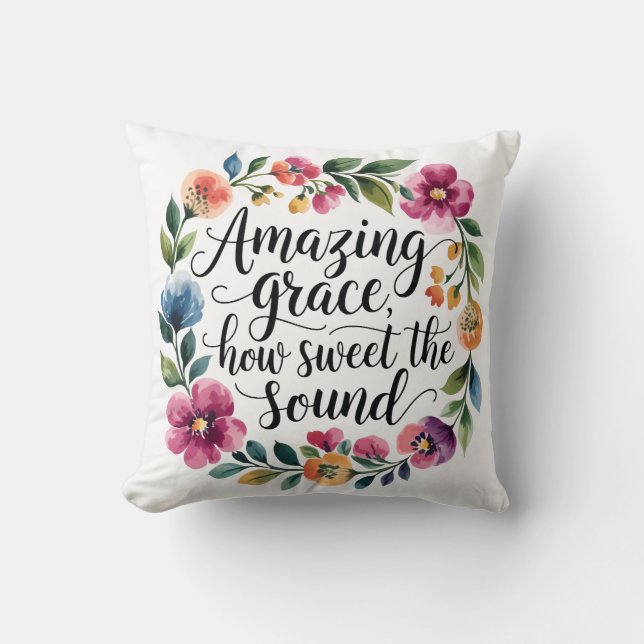 Floral Amazing Grace Cushion (Front)