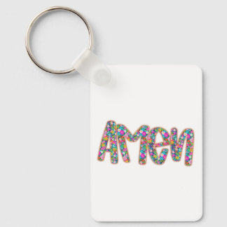 Floral Amen Key Ring
