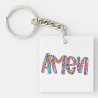 Floral Amen Key Ring