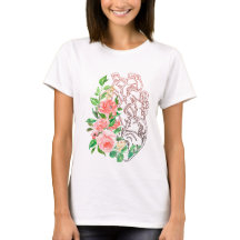 Floral Anatomical Heart T-Shirt – Artistic Medical