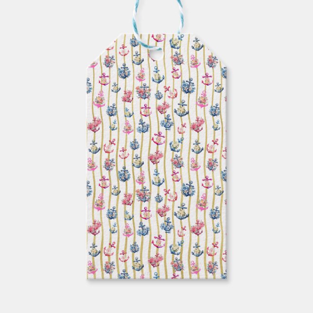 Floral Anchor Gift Tag (Front)