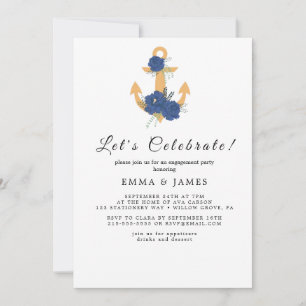 Floral Anchor Summer Party Invitation