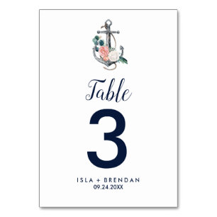 Floral Anchor   Summer Table Number