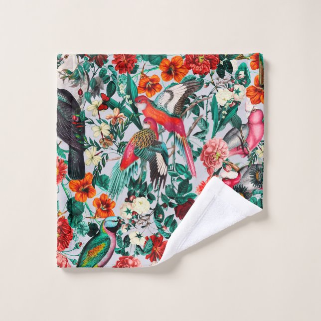 FLORAL AND BIRDS XIV-II WASH CLOTH (Wash Cloth)