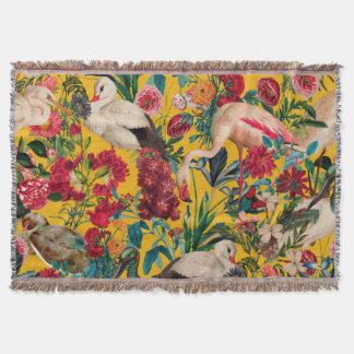 FLORAL AND BIRDS XVIII THROW BLANKET