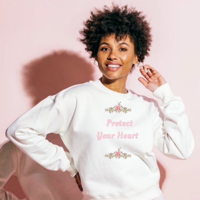 Floral and Bow Coquette Protect Your Heart  Hoodie (Creator Uploaded)