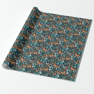 Floral and butterflies, decorative seamless patter wrapping paper