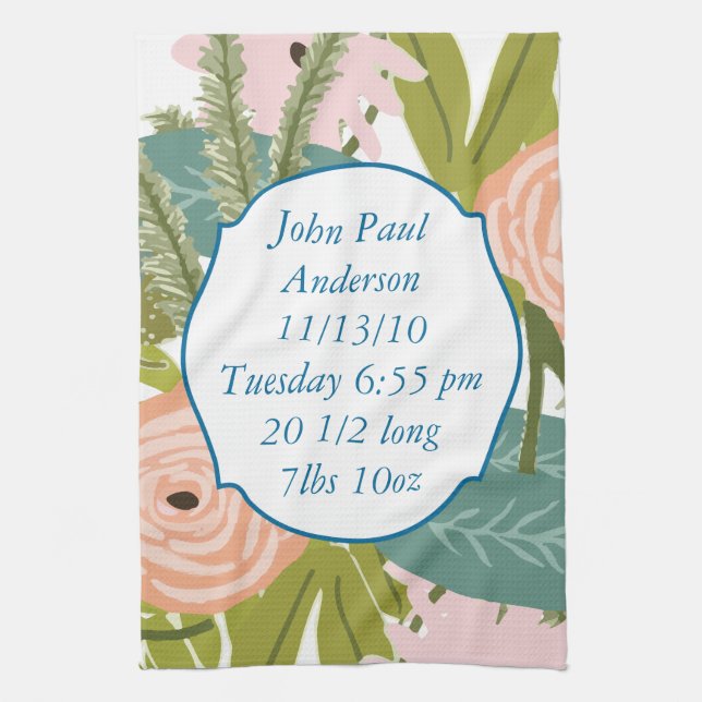 Floral and Fauna Tea Towel (Vertical)
