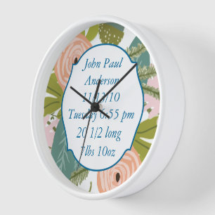 Floral and Fauna Wall Clock