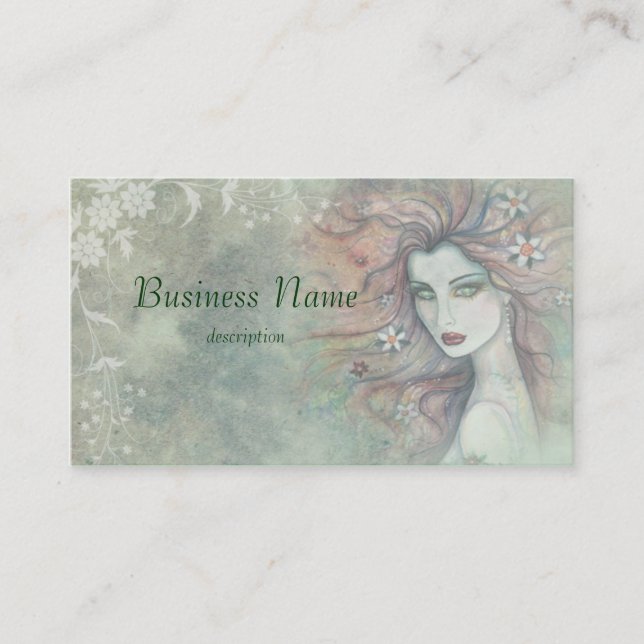 Floral and Feminine Business Cards (Front)