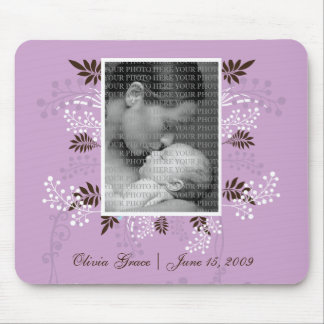 Floral and Fern PHOTO template (purple) Mouse Pad