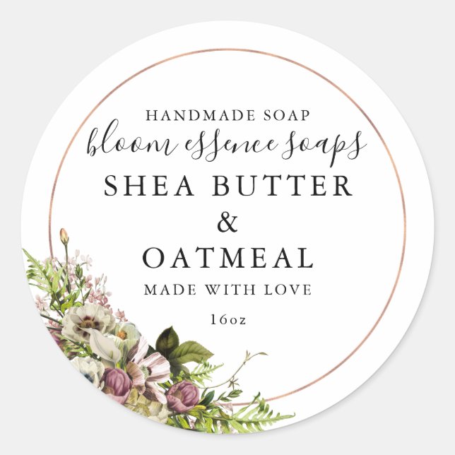 Floral and Foil | Soap Sticker (Front)