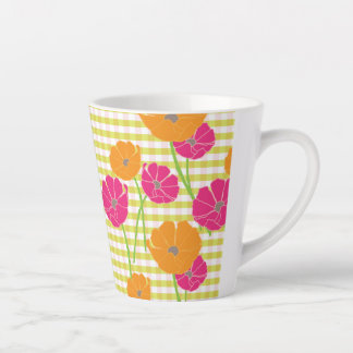 Floral and Gingham Latte Mug