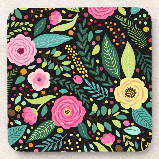 Floral And Glamour Seamless Pattern Cute   Coaster (Front)