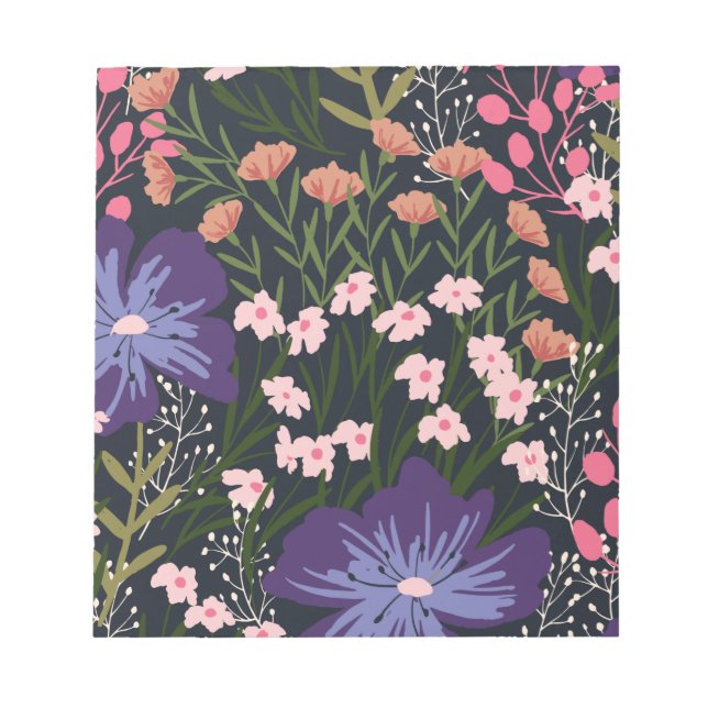 Floral And Glamour Seamless Pattern Natural colour Notepad (Front)