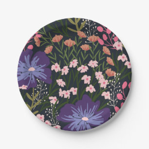 Floral And Glamour Seamless Pattern Natural colour Paper Plate