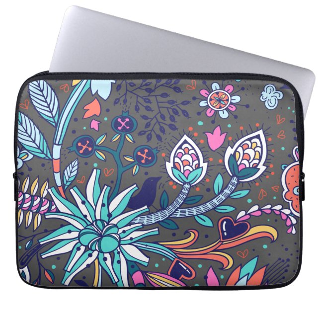 Floral And Glamour Seamless Pattern Spring Cute  Laptop Sleeve (Front)