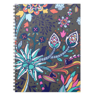 Floral And Glamour Seamless Pattern Spring Cute Notebook