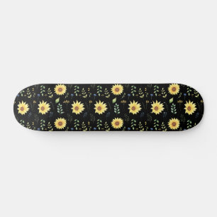 Floral And Glamour Seamless Pattern Spring Skateboard