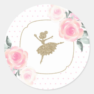 Floral and Gold Ballerina Stickers