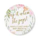 Floral and Gold Glitter Pop It When She Pops