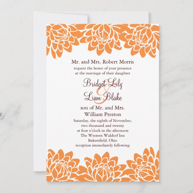 Floral and Modern Wedding Invitation (Front)
