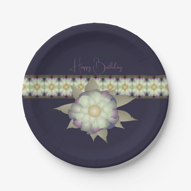 Floral And Pattern Mix  Paper Plate (Front)