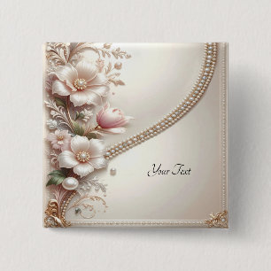 Floral and Pearl Embellishments Button