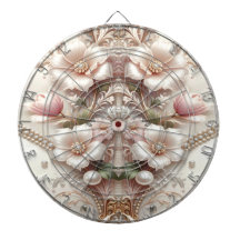 Floral and Pearl Embellishments Dartboard