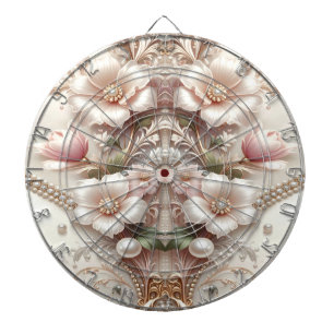 Floral and Pearl Embellishments Dartboard
