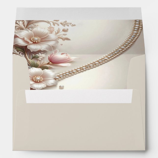 Floral and Pearl Embellishments Envelope (Back (Bottom))