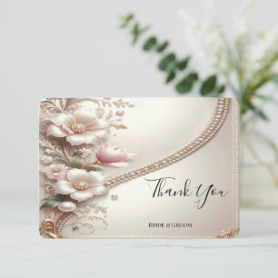 Floral and Pearl Embellishments Thank You Card