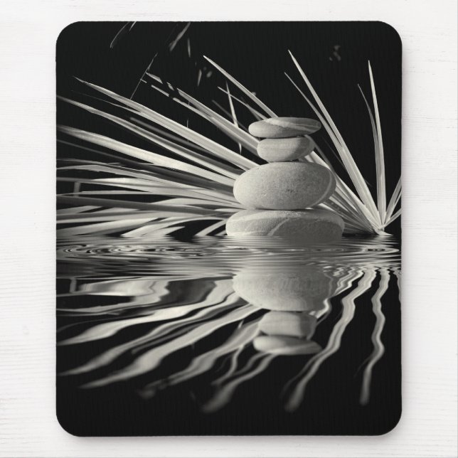 Floral and pebbles mouse pad (Front)