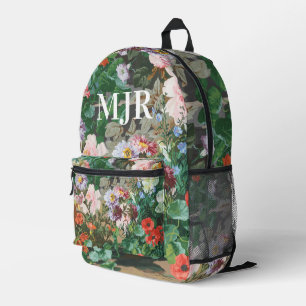 Floral and Sage Green Elegant Chic  Printed Backpack