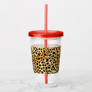 Floral and Tiger Print Plastic Cup