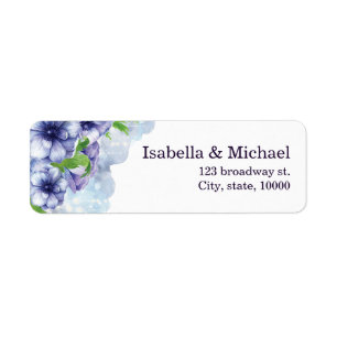 Floral Anemone Purple Wedding Address