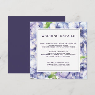 Floral Anemone Purple Wedding Details Invitation