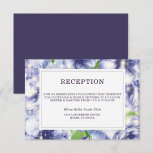 Floral Anemone Purple Wedding Reception Invitation