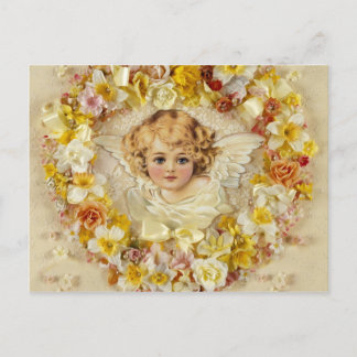 Floral Angel in a Heart Postcard