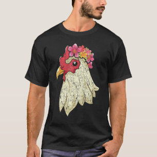 Floral Animal Farm Animal Farmer Bird Flower Chi T-Shirt