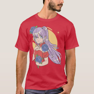 Floral Anime Girl Japan Japanese Flower T-Shirt