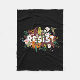 Floral Anti Trump Political Protest Fleece Blanket