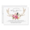 Floral antler boho Shower Invitation